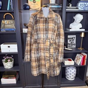 Fabrique x Edward Crutchley Plaid Wool Blend Coat - Size L